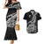 Custom New Zealand Silver Fern Rugby Couples Matching Mermaid Dress and Hawaiian Shirt Aotearoa Kiwi Maori Black Version LT01 Black - Polynesian Pride