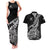 Custom New Zealand Silver Fern Rugby Couples Matching Tank Maxi Dress and Hawaiian Shirt Aotearoa Kiwi Maori Black Version LT01 Black - Polynesian Pride