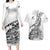 New Zealand Silver Fern Rugby Couples Matching Long Sleeve Bodycon Dress and Hawaiian Shirt Aotearoa Kiwi Maori White Version LT01 White - Polynesian Pride