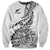 New Zealand Silver Fern Rugby Sweatshirt Aotearoa Kiwi Maori White Version LT01 Unisex White - Polynesian Pride