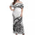 Custom New Zealand Silver Fern Rugby Off Shoulder Maxi Dress Aotearoa Kiwi Maori White Version LT01 Women White - Polynesian Pride