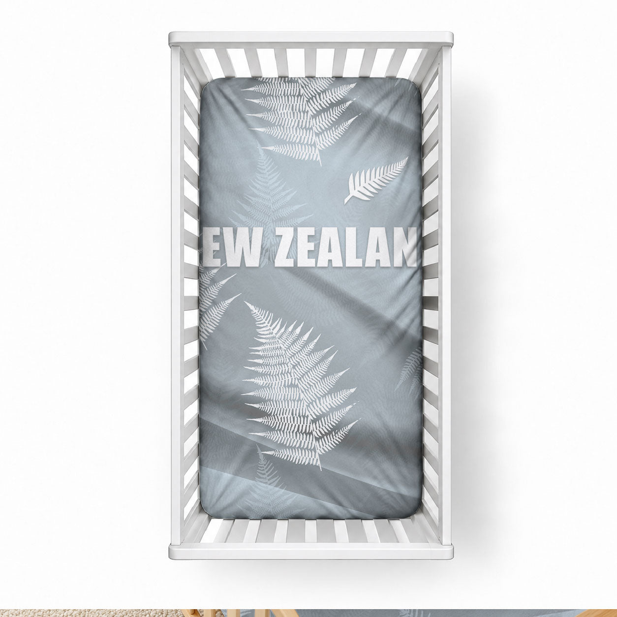 Rugby New Zealand 2026 Baby Bed Cover The Fern Go Champions LT01 28 × 52 in Grey - Polynesian Pride