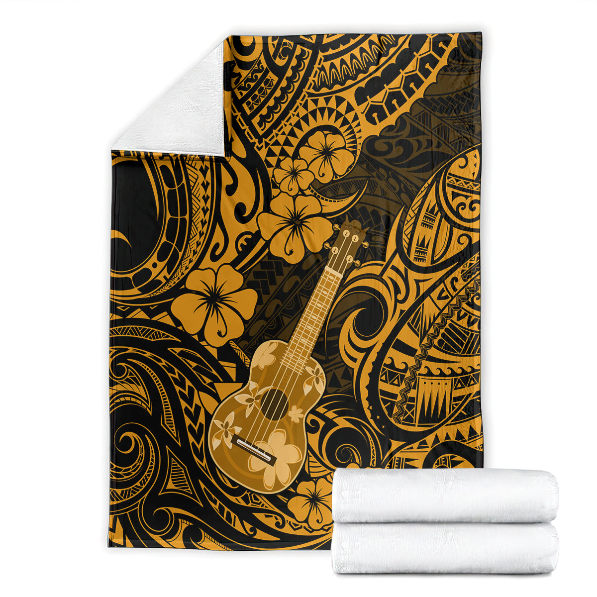 Hawaii Ukulele Blanket Polynesian Pattern Gold Version LT01 - Polynesian Pride