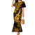 Hawaii Ukulele Family Matching Mermaid Dress and Hawaiian Shirt Polynesian Pattern Gold Version LT01 Mom's Dress Gold - Polynesian Pride