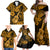 Hawaii Ukulele Family Matching Off Shoulder Maxi Dress and Hawaiian Shirt Polynesian Pattern Gold Version LT01 - Polynesian Pride