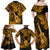 Hawaii Ukulele Family Matching Off Shoulder Maxi Dress and Hawaiian Shirt Polynesian Pattern Gold Version LT01 - Polynesian Pride