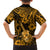 Hawaii Ukulele Family Matching Off Shoulder Short Dress and Hawaiian Shirt Polynesian Pattern Gold Version LT01 - Polynesian Pride