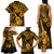 Hawaii Ukulele Family Matching Tank Maxi Dress and Hawaiian Shirt Polynesian Pattern Gold Version LT01 - Polynesian Pride