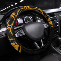 Hawaii Ukulele Steering Wheel Cover Polynesian Pattern Gold Version LT01 Universal Fit Gold - Polynesian Pride