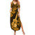 Hawaii Ukulele Summer Maxi Dress Polynesian Pattern Gold Version LT01 Women Gold - Polynesian Pride