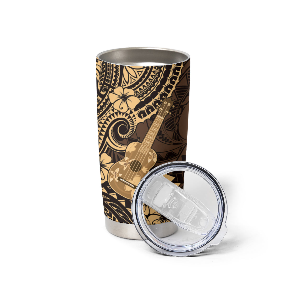 Hawaii Ukulele Tumbler Cup Polynesian Pattern Gold Version LT01 - Polynesian Pride