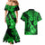 Hawaii Ukulele Couples Matching Mermaid Dress and Hawaiian Shirt Polynesian Pattern Green Version LT01 - Polynesian Pride