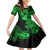 Hawaii Ukulele Family Matching Off Shoulder Long Sleeve Dress and Hawaiian Shirt Polynesian Pattern Green Version LT01 Daughter's Dress Green - Polynesian Pride