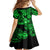 Hawaii Ukulele Family Matching Off Shoulder Maxi Dress and Hawaiian Shirt Polynesian Pattern Green Version LT01 - Polynesian Pride