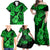 Hawaii Ukulele Family Matching Off Shoulder Maxi Dress and Hawaiian Shirt Polynesian Pattern Green Version LT01 - Polynesian Pride