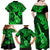 Hawaii Ukulele Family Matching Off Shoulder Maxi Dress and Hawaiian Shirt Polynesian Pattern Green Version LT01 - Polynesian Pride