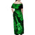 Hawaii Ukulele Family Matching Off Shoulder Maxi Dress and Hawaiian Shirt Polynesian Pattern Green Version LT01 - Polynesian Pride