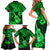 Hawaii Ukulele Family Matching Short Sleeve Bodycon Dress and Hawaiian Shirt Polynesian Pattern Green Version LT01 - Polynesian Pride