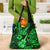 Hawaii Ukulele Grocery Bag Polynesian Pattern Green Version