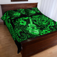 Hawaii Ukulele Quilt Bed Set Polynesian Pattern Green Version LT01 - Polynesian Pride