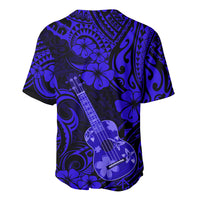 Hawaii Ukulele Baseball Jersey Polynesian Pattern Navy Blue Version LT01 - Polynesian Pride