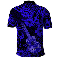 Hawaii Ukulele Polo Shirt Polynesian Pattern Navy Blue Version LT01 - Polynesian Pride