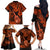 Hawaii Ukulele Family Matching Off Shoulder Long Sleeve Dress and Hawaiian Shirt Polynesian Pattern Orange Version LT01 - Polynesian Pride