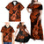 Hawaii Ukulele Family Matching Off Shoulder Maxi Dress and Hawaiian Shirt Polynesian Pattern Orange Version LT01 - Polynesian Pride