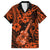 Hawaii Ukulele Family Matching Off Shoulder Short Dress and Hawaiian Shirt Polynesian Pattern Orange Version LT01 Dad's Shirt - Short Sleeve Orange - Polynesian Pride