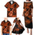 Hawaii Ukulele Family Matching Puletasi Dress and Hawaiian Shirt Polynesian Pattern Orange Version LT01 - Polynesian Pride