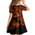 Hawaii Ukulele Family Matching Short Sleeve Bodycon Dress and Hawaiian Shirt Polynesian Pattern Orange Version LT01 - Polynesian Pride