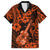 Hawaii Ukulele Family Matching Short Sleeve Bodycon Dress and Hawaiian Shirt Polynesian Pattern Orange Version LT01 Dad's Shirt - Short Sleeve Orange - Polynesian Pride