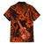 Hawaii Ukulele Family Matching Short Sleeve Bodycon Dress and Hawaiian Shirt Polynesian Pattern Orange Version LT01 - Polynesian Pride