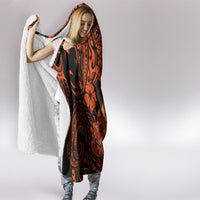Hawaii Ukulele Hooded Blanket Polynesian Pattern Orange Version LT01 - Polynesian Pride