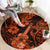 Hawaii Ukulele Round Carpet Polynesian Pattern Orange Version LT01 - Polynesian Pride