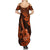 Hawaii Ukulele Summer Maxi Dress Polynesian Pattern Orange Version LT01 - Polynesian Pride