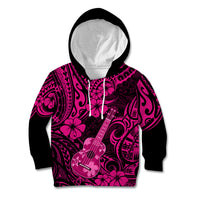 Hawaii Ukulele Kid Hoodie Polynesian Pattern Pink Version LT01 Pink - Polynesian Pride