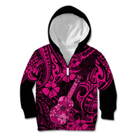 Hawaii Ukulele Kid Hoodie Polynesian Pattern Pink Version LT01 - Polynesian Pride