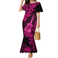Hawaii Ukulele Mermaid Dress Polynesian Pattern Pink Version LT01 Women Pink - Polynesian Pride