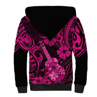 Hawaii Ukulele Sherpa Hoodie Polynesian Pattern Pink Version LT01 - Polynesian Pride