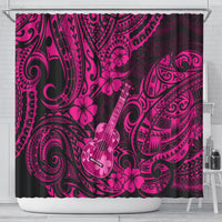 Hawaii Ukulele Shower Curtain Polynesian Pattern Pink Version LT01 - Polynesian Pride