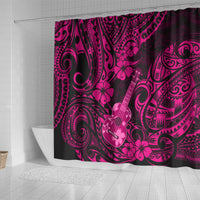 Hawaii Ukulele Shower Curtain Polynesian Pattern Pink Version LT01 - Polynesian Pride