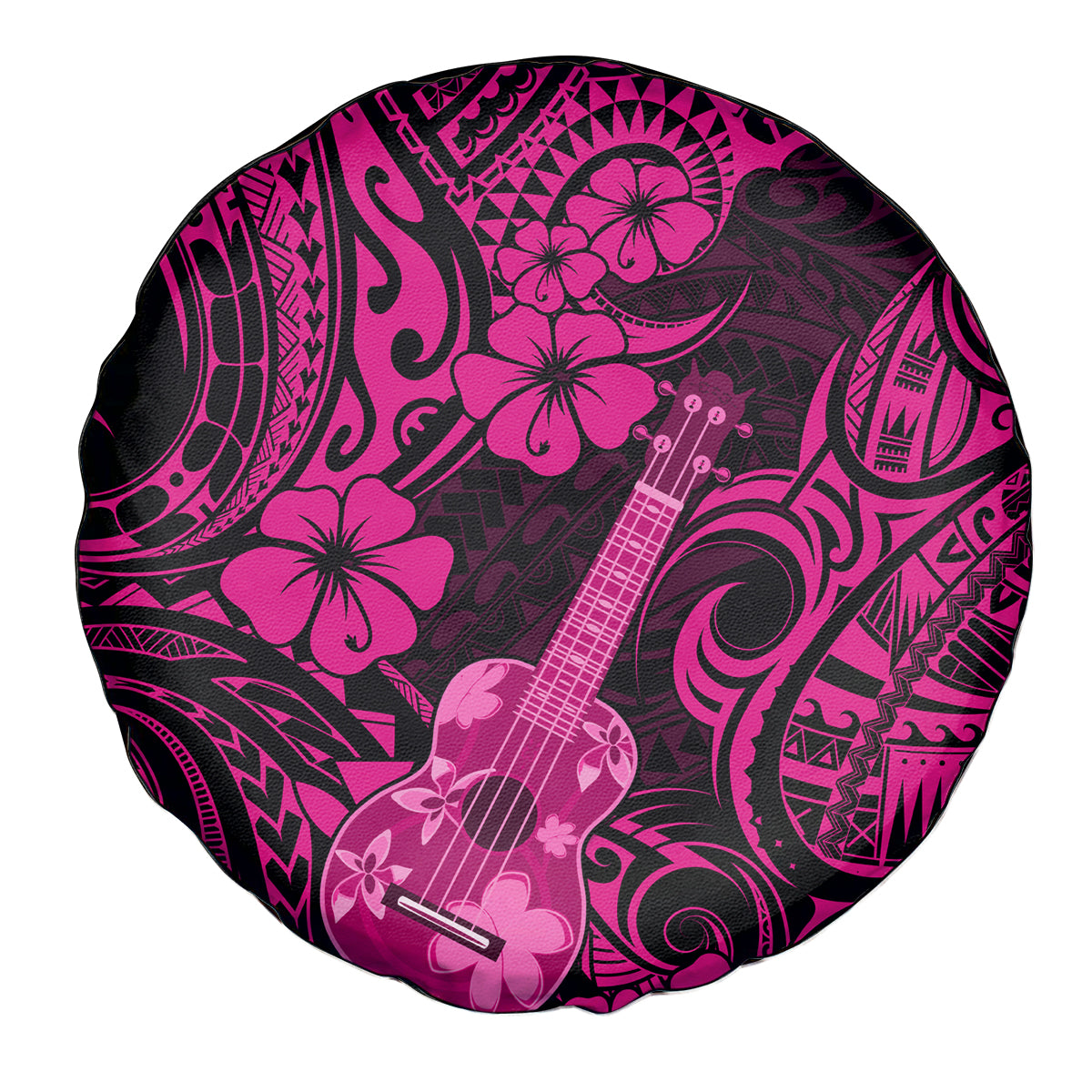 Hawaii Ukulele Spare Tire Cover Polynesian Pattern Pink Version LT01 Pink - Polynesian Pride