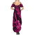 Hawaii Ukulele Summer Maxi Dress Polynesian Pattern Pink Version LT01 - Polynesian Pride