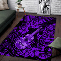 Hawaii Ukulele Area Rug Polynesian Pattern Purple Version LT01 Purple - Polynesian Pride