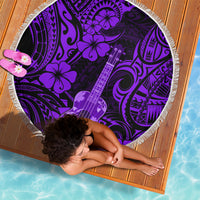 Hawaii Ukulele Beach Blanket Polynesian Pattern Purple Version LT01 - Wonder Print Shop