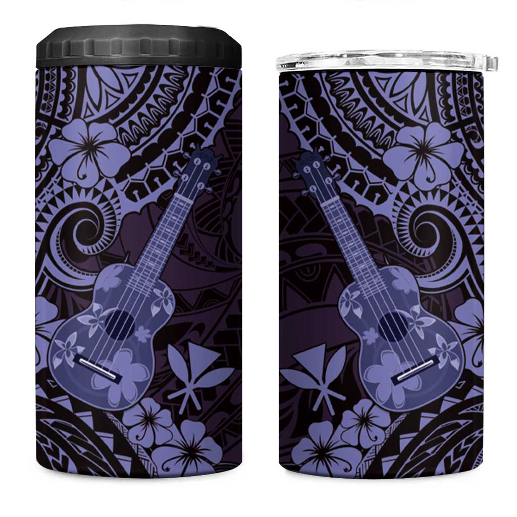 Hawaii Ukulele 4 in 1 Can Cooler Tumbler Polynesian Pattern Purple Version LT01 One Size: 16 oz Purple - Polynesian Pride