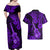 Hawaii Ukulele Couples Matching Off Shoulder Maxi Dress and Hawaiian Shirt Polynesian Pattern Purple Version LT01 - Polynesian Pride