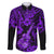 Hawaii Ukulele Family Matching Long Sleeve Bodycon Dress and Hawaiian Shirt Polynesian Pattern Purple Version LT01 Dad's Shirt - Long Sleeve Purple - Polynesian Pride