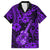 Hawaii Ukulele Family Matching Off Shoulder Short Dress and Hawaiian Shirt Polynesian Pattern Purple Version LT01 Dad's Shirt - Short Sleeve Purple - Polynesian Pride